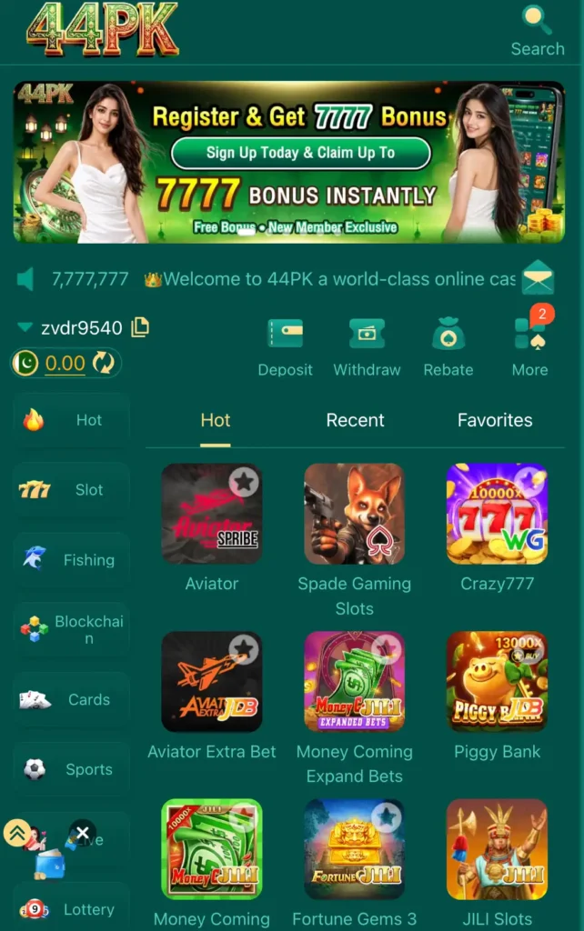 44pk game interface